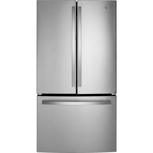 GE 36 Inch Counter-Depth French Door Refrigerator, 21.9 cu. ft., Fingerprint Resistant Stainless - GWE22JYMFS