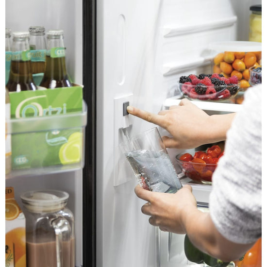 GE 36 Inch Counter-Depth French Door Refrigerator, 21.9 cu. ft., Fingerprint Resistant Stainless - GWE22JYMFS