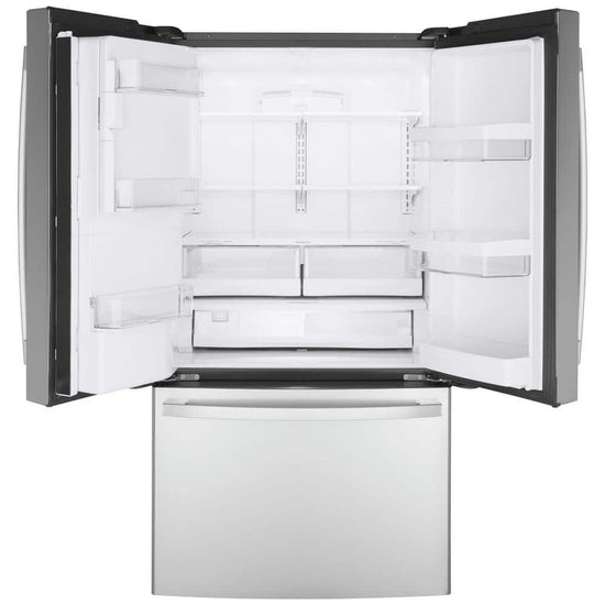 GE 22.1 cu. ft. Counter-Depth French Door Refrigerator, Stainless Steel - GYE22GYNFS