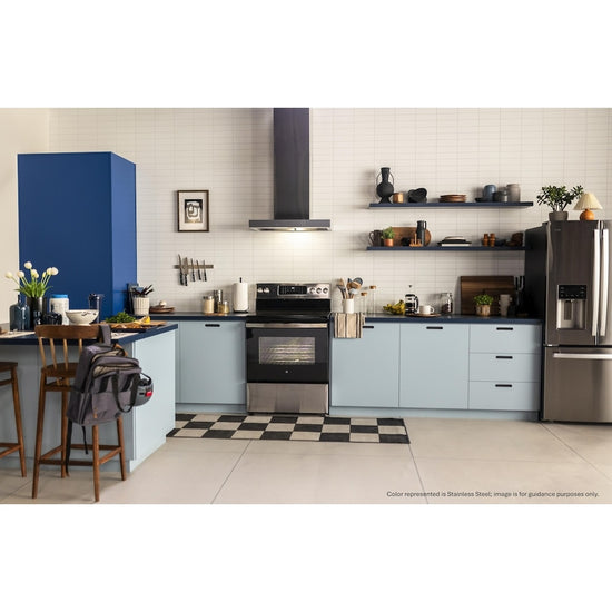 GE 30 Inch Freestanding Electric Range with True Convection and No-Preheat Air Fry, Slate - JCB840ETES