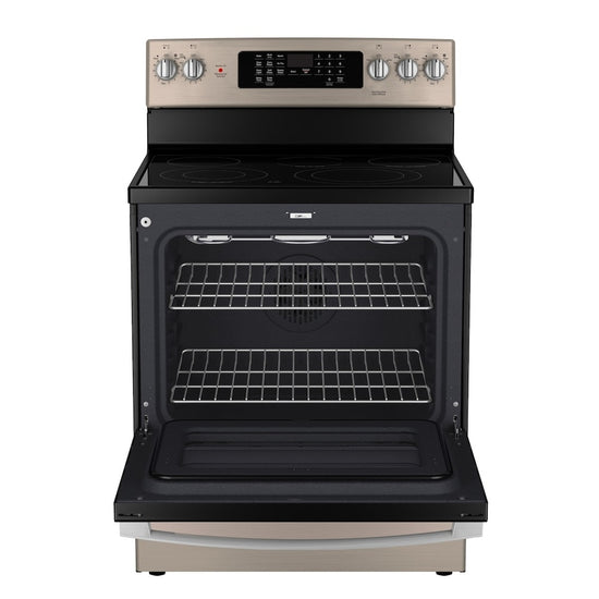 GE 30 Inch Freestanding Electric Range with True Convection and No-Preheat Air Fry, Slate - JCB840ETES