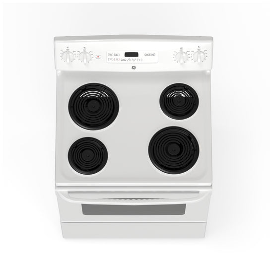 GE 30 Inch Free-Standing Electric Range with 5.0 cu. ft. Capacity, White - JCBP240DMWW