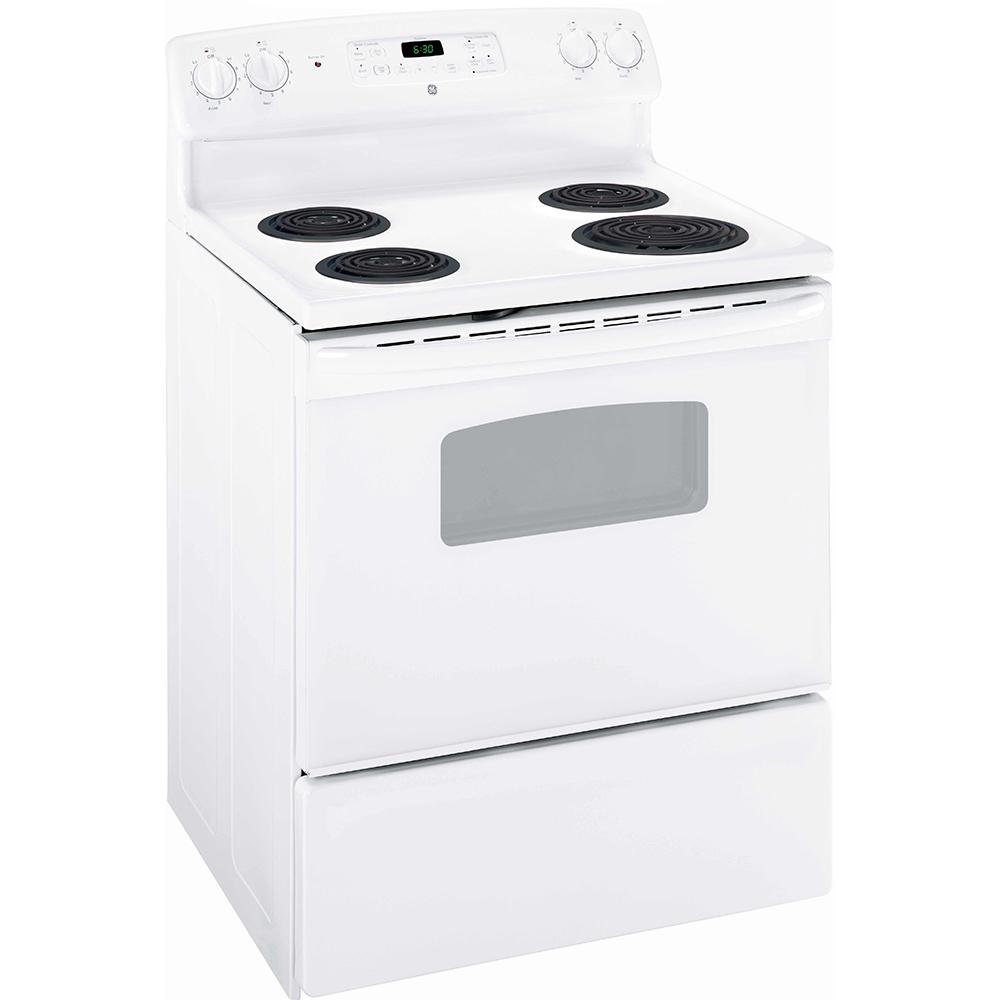 GE 30 INCH ELECTRIC FREESTANDING RANGE WITH STORAGE DRAWER IN WHITE - JCBS250DMWW