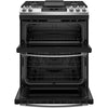 GE 30 Inch Slide-In Gas Double Oven Range, Stainless Steel - JCGSS86SPSS