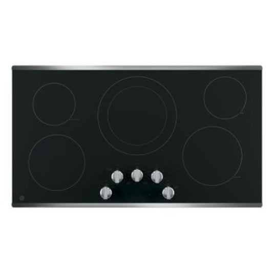 GE 36 INCH ELECTRIC COOKTOP WITH 5 BURNERS, STAINLESS STEEL - JP3036SLSS