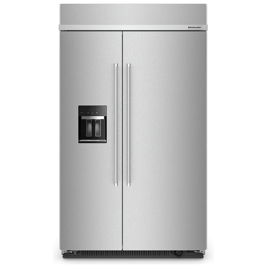 KitchenAid 48 Inch Built-In Side-by-Side Refrigerator, Stainless Steel - KBSD708MSS