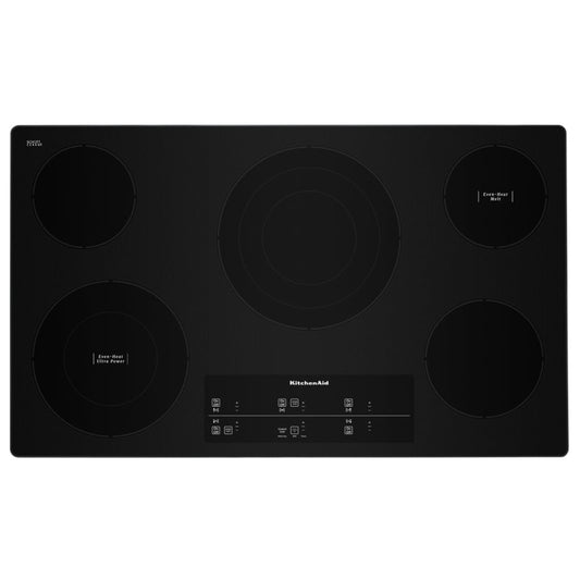 KitchenAid 36 Inch Electric Cooktop with 5 Elements - KCES956KSS