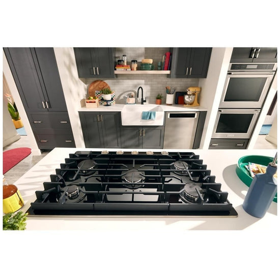 KitchenAid 36 Inch Gas-on-Glass Cooktop - KCGG536PBL