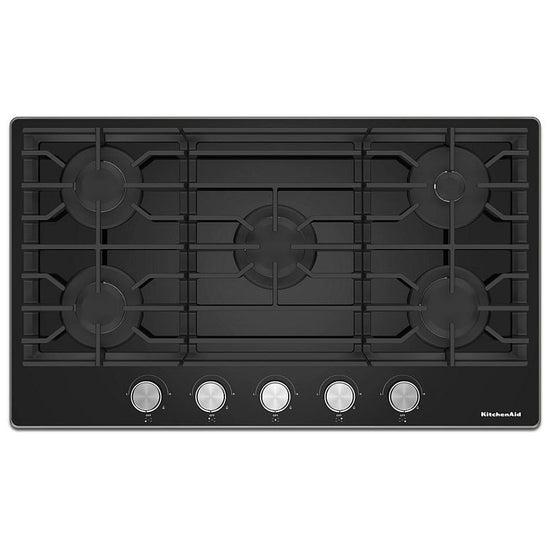 KitchenAid 36 Inch Gas-on-Glass Cooktop - KCGG536PBL