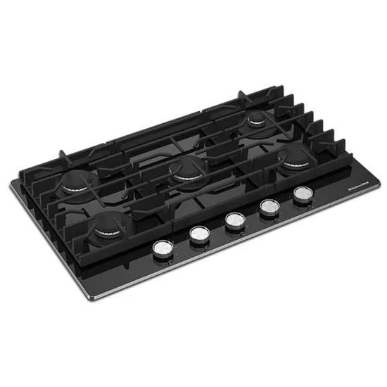 KitchenAid 36 Inch Gas-on-Glass Cooktop - KCGG536PBL