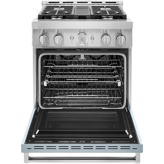 KitchenAid 30 Inch Freestanding Gas Range, Misty Blue - KFGC500JMB