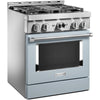 KitchenAid 30 Inch Freestanding Gas Range, Misty Blue - KFGC500JMB