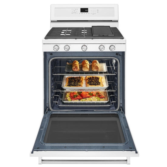 KitchenAid 30 Inch Freestanding Gas Range, White - KFGG500EWH-C (Ships in 7-10 Days)