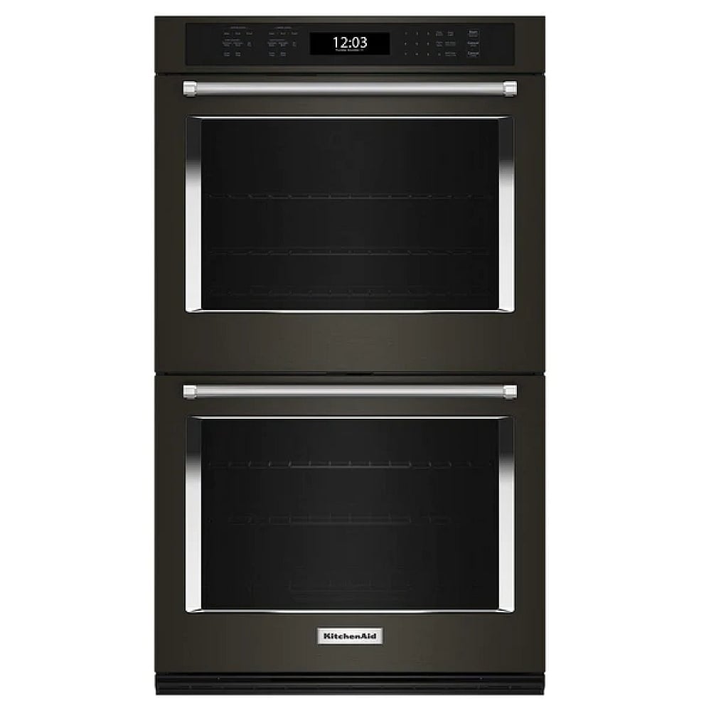 KitchenAid 27 Inch Double Wall Oven, Black Stainless - KOED527PBS