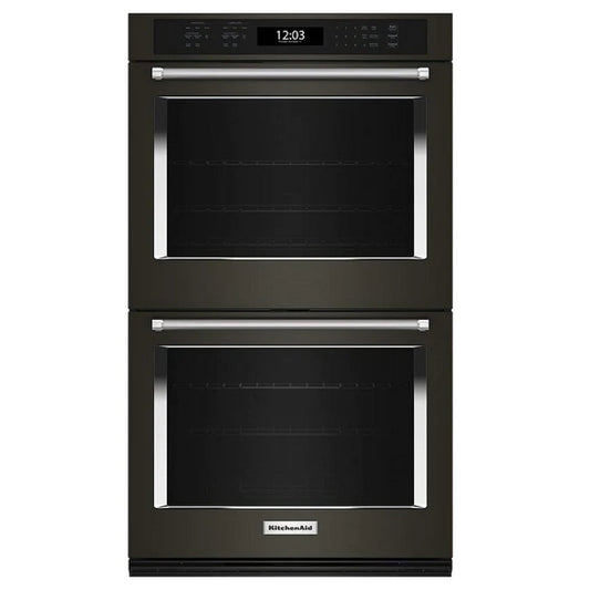 KitchenAid 27 Inch Double Wall Oven, Black Stainless - KOED527PBS