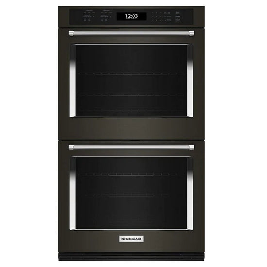 KitchenAid 27 Inch Double Wall Oven, Black Stainless - KOED527PBS