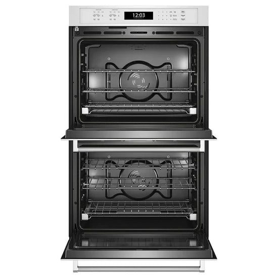 KitchenAid 30 Inch Double Electric Wall Oven with Air Fry Mode, White - KOED530PWH
