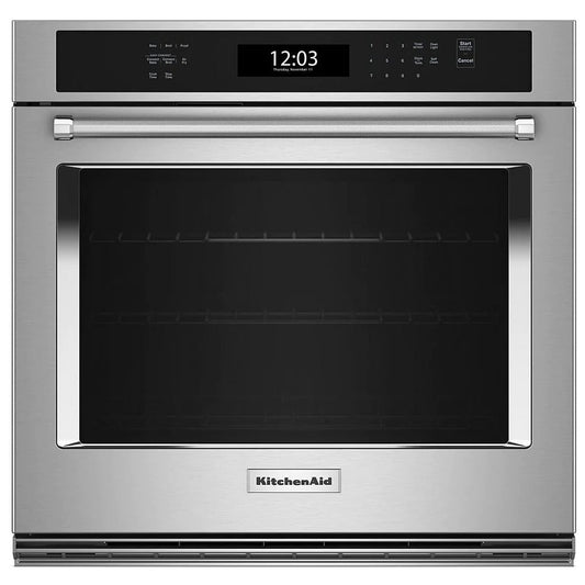 KitchenAid 30 Inch Single Wall Oven with Air Fry, Stainless Steel - KOES530PPS