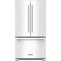 KitchenAid 36 Inch Counter-Depth French Door Refrigerator, 20 Cu. Ft., White - KRFC136RWH