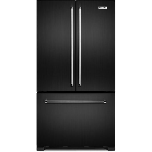 KitchenAid 36 Inch Counter-Depth French Door Refrigerator with Interior Dispenser, Black Stainless Steel - KRFC302EBS