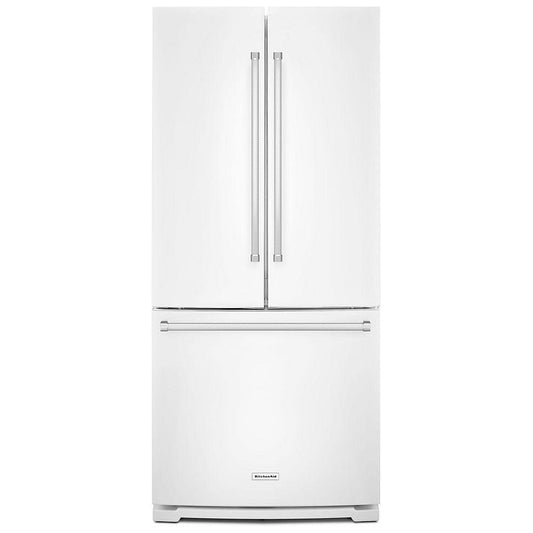 KitchenAid 30 Inch French Door Refrigerator, White - KRFF300EWH