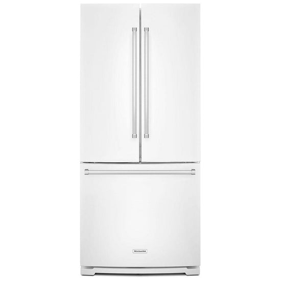 KitchenAid 30 Inch French Door Refrigerator, White - KRFF300EWH