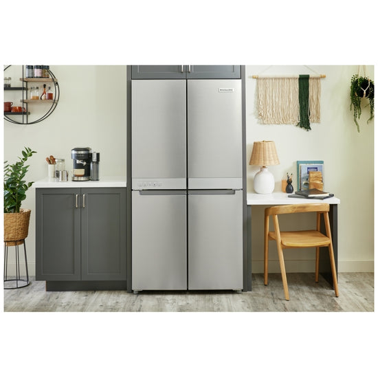 KitchenAid 36 Inch Counter-Depth 4-Door Refrigerator with 19.4 cu. ft. Capacity, PrintShield Finish - KRQC506MPS