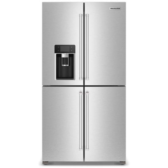 KitchenAid 36 Inch Counter-Depth 4-Door French Door Refrigerator with 19.4 cu. ft. Capacity, Stainless Steel - KRQC736RPS