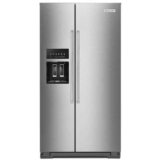 KitchenAid 36 Inch Counter-Depth Side-by-Side Refrigerator, 19.9 cu. ft. - KRSC700HPS