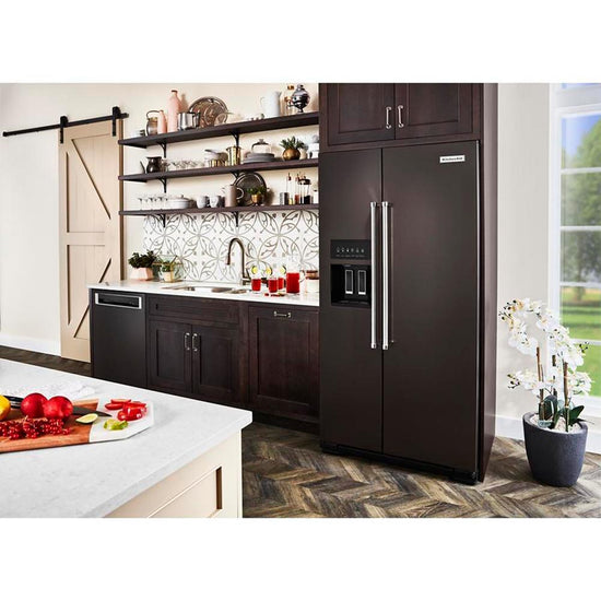 KitchenAid 22.6 Cu. Ft. Counter-Depth Side-by-Side Refrigerator - KRSC703HBS