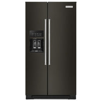 KitchenAid 24.8 cu. ft. Side-by-Side Refrigerator, Black Stainless - KRSF705HBS