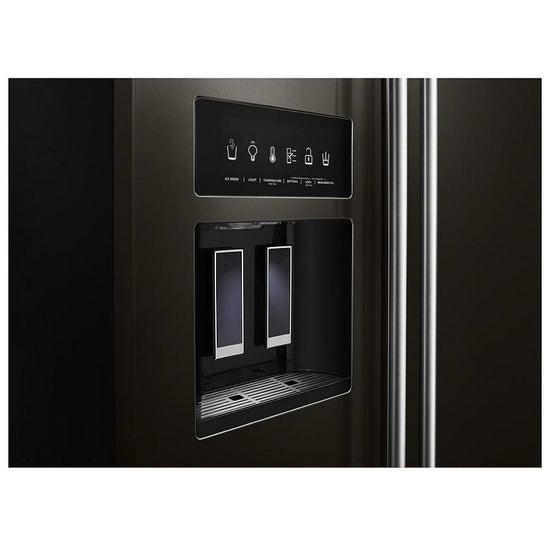 KitchenAid 24.8 cu. ft. Side by Side Refrigerator, Black Stainless Steel - KRSF705HBS