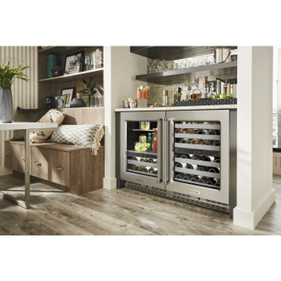KitchenAid 24 Inch Beverage Center with Glass Door and Metal-Front Racks - KUBL314KSS (Ships in 7-10 Days)