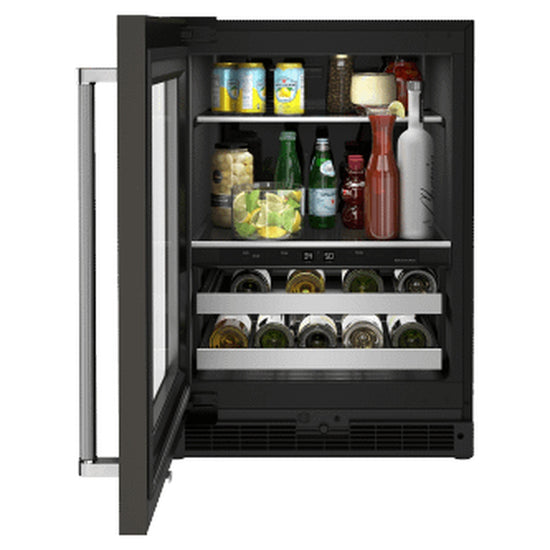 KitchenAid 24 Inch Beverage Center with Glass Door and Metal-Front Racks - KUBL314KSS (Ships in 7-10 Days)