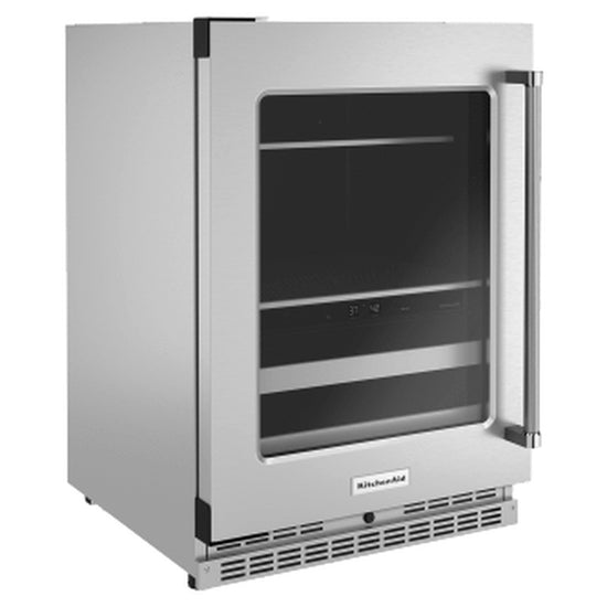 KitchenAid 24 Inch Beverage Center with Glass Door and Metal-Front Racks - KUBL314KSS (Ships in 7-10 Days)