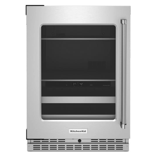 KitchenAid 24 Inch Beverage Center with Glass Door and Metal-Front Racks - KUBL314KSS (Ships in 7-10 Days)