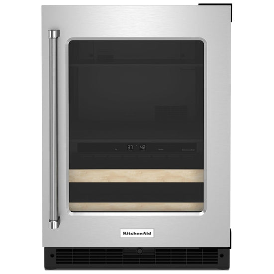 KitchenAid 24 Inch Under Counter Beverage Center, Stainless Steel - KUBR214KSB