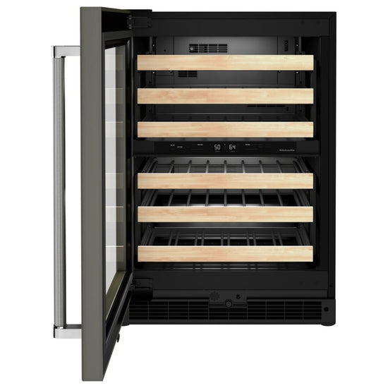 KitchenAid 24 Inch Panel-Ready Under-Counter Wine Cellar, 46-Bottle - KUWL214KPA