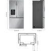 LG 36 Inch Counter-Depth French 3-Door Refrigerator, 25.5 cu. ft., Stainless - LCFC26XSS