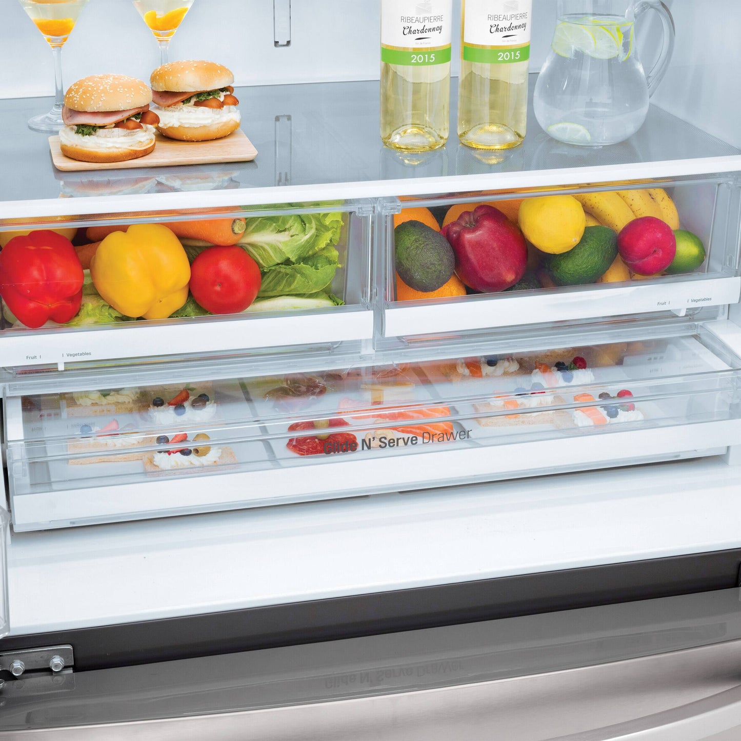 LG 36 IN. 26 CU. FT. STAINLESS-STEEL FRENCH DOOR REFRIGERATOR WITH SMUDGE-RESISTANT FINISH - LFXS26973S