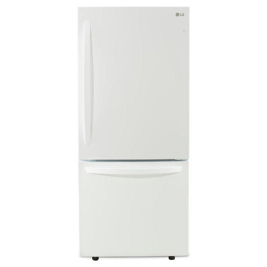 LG 30 Inch Bottom-Freezer Refrigerator, 22 Cu. Ft., White - LRDNS2200W