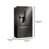 LG 28 cu. ft. 3 Door French Door Refrigerator, Black Stainless Steel - LRFS28XBD