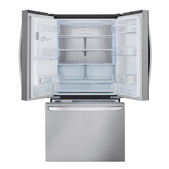 LG 36 Inch Counter-Depth French Door Refrigerator, 26 cu. ft., Stainless Steel - LRFXC2606S