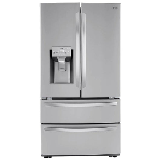LG 36 Inch 4-Door French Door Refrigerator, 27.8 cu. ft., PrintProof Stainless - LRMXS2806S