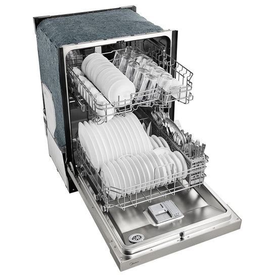 Midea 24 Inch Built-In Dishwasher with Hybrid Stainless Steel Tub, Stainless Steel - MDF24P1BST