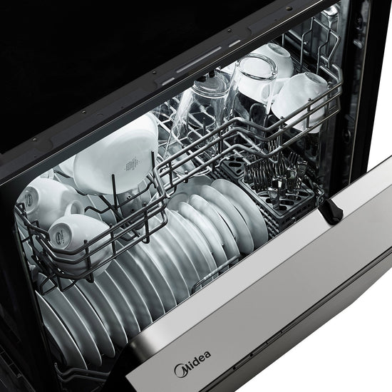Midea 24 Inch Built-In Dishwasher with Hybrid Stainless Steel Tub, Stainless Steel - MDF24P1BST