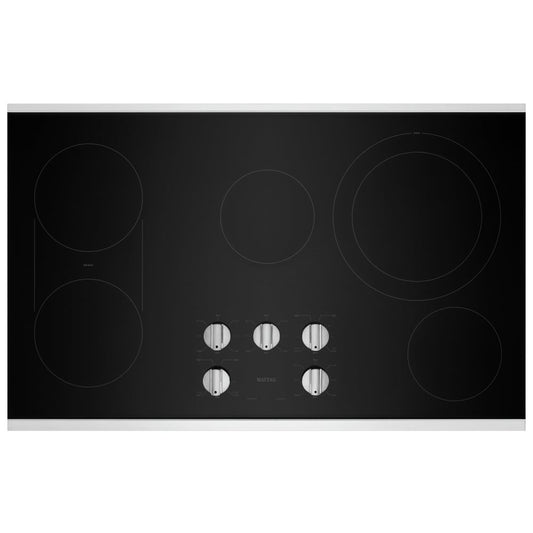 Maytag 36 Inch Electric Cooktop with 5 Elements and Reversible Grill and Griddle - MEC8836HS