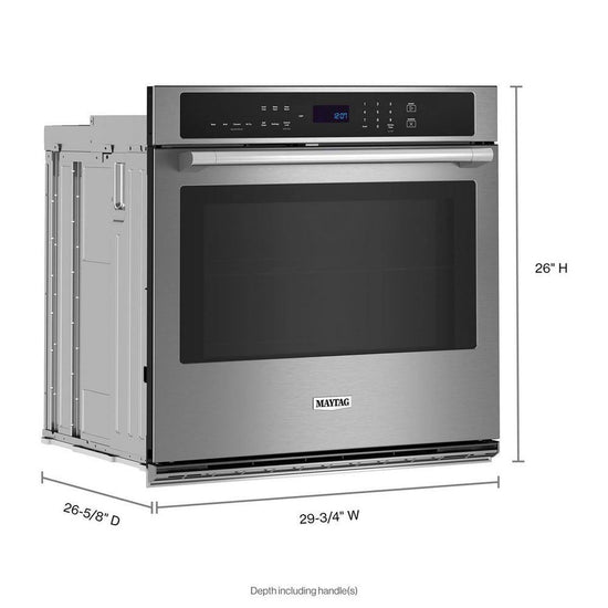 Maytag 30 Inch Single Electric Wall Oven with Convection, Fingerprint Resistant Stainless Steel - MOES6030LZ