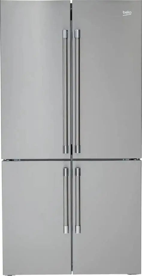 Beko 36 Inch 4 Door Counter Depth French Door Refrigerator, Stainless Steel - BFFD3626SS