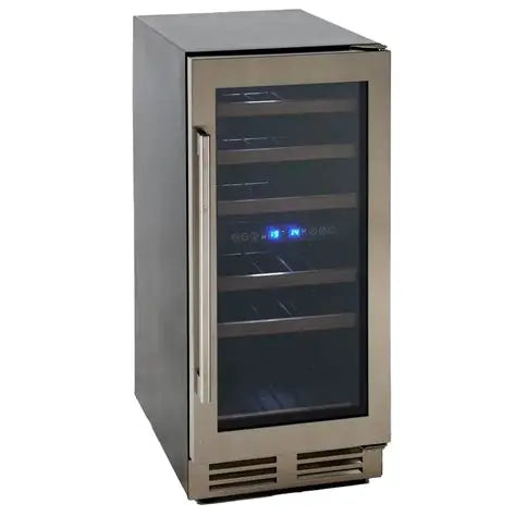 Avanti 15 Inch Dual Zone 28-Bottle Wine Chiller, Stainless Steel - WCF282E3SD